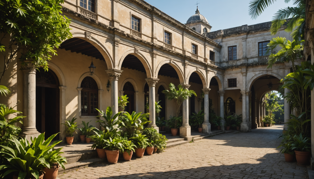 découvrez la beauté de l'architecture coloniale et profitez des places ombragées, alliant histoire et détente au cœur de la ville.