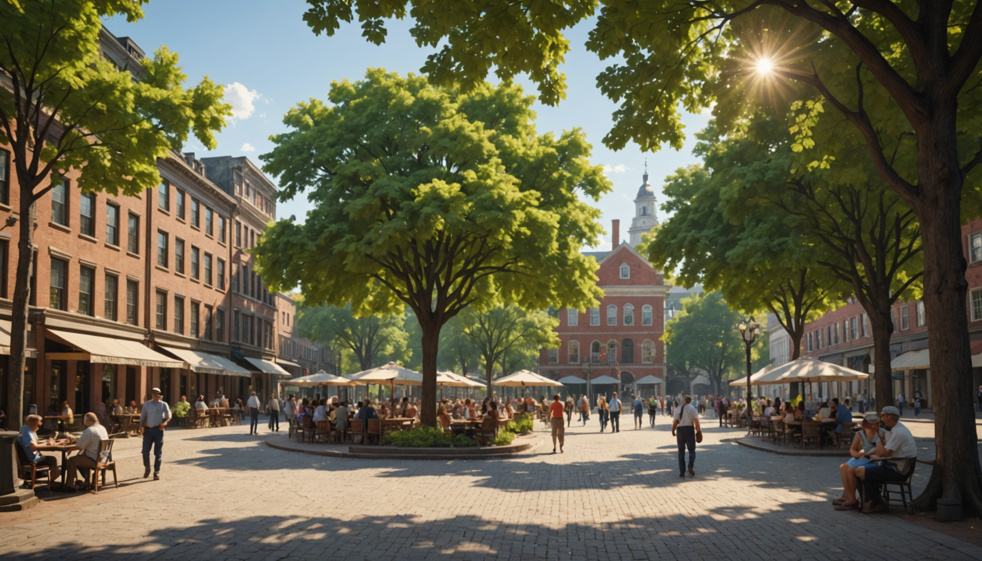découvrez l'élégance de l'architecture coloniale et profitez des places ombragées où histoire et nature se rencontrent pour une ambiance unique.
