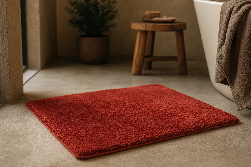 Tapis de bain rouge : une couleur qui réveille la décoration