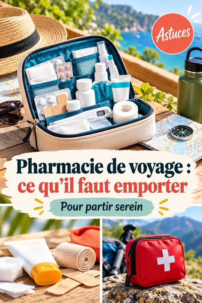 Une trousse de pharmacie bien organisée avec des médicaments pour le voyage